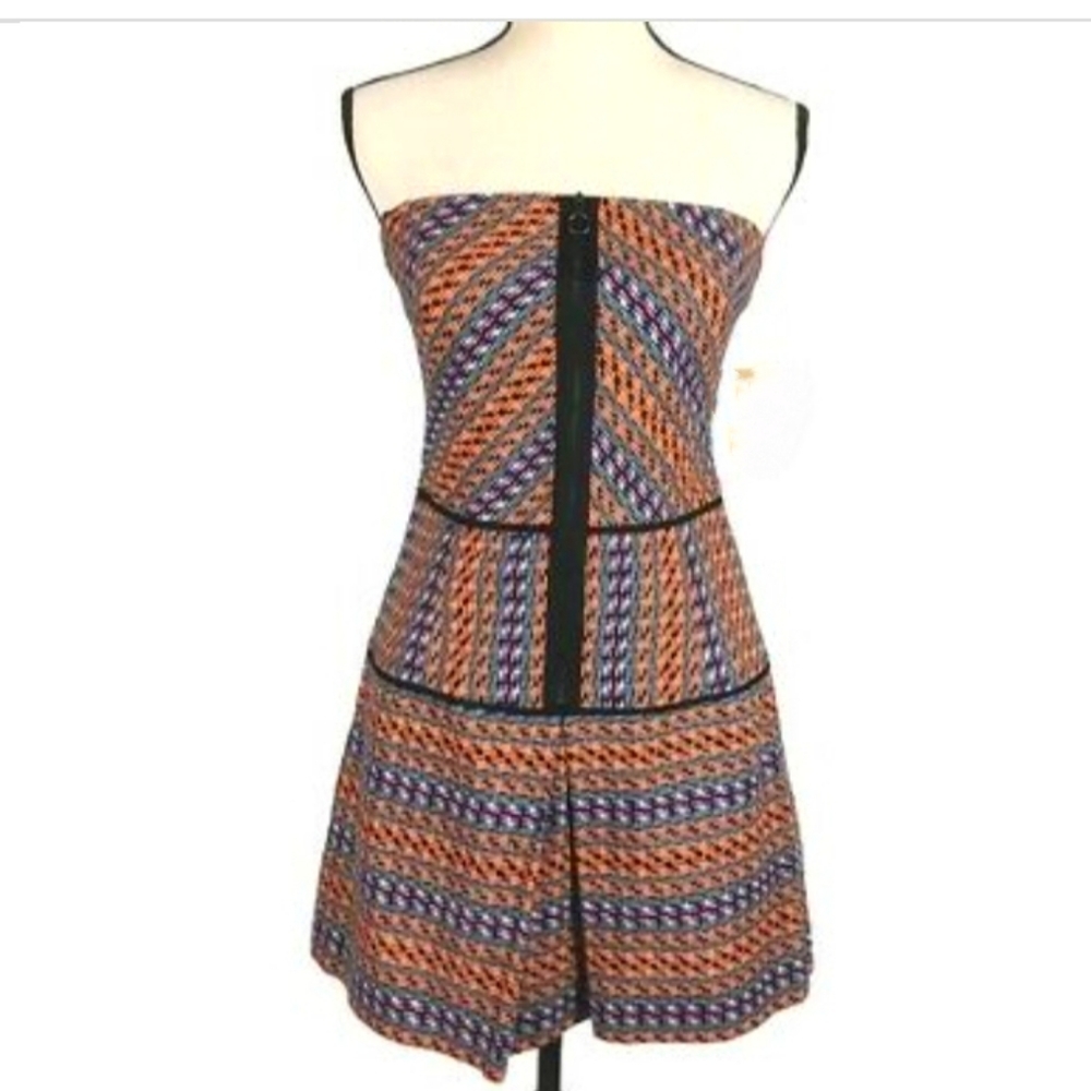 RACHEL ROY ORANGE/ GREY TRIBAL PRINT DRESS..SIZE 2